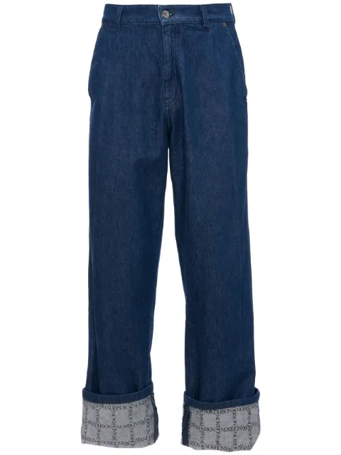 JW Anderson grid-print wide-leg jeans Blue DT0078PG1336870