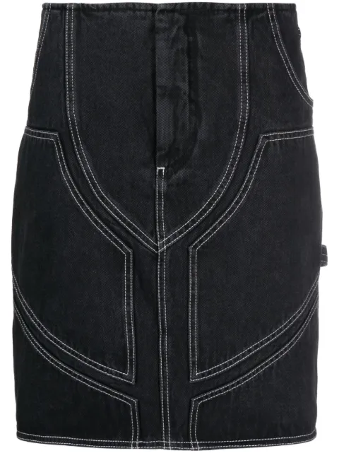 Off-White contrast-stitch denim skirt Black OWYF020S23DEN0021000