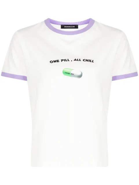 Ground Zero slogan-print jersey cotton T-shirt White GZSS23TE018A