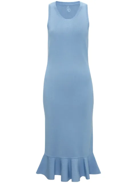 JW Anderson ruffled-hem dress Blue KW0956YN0219830