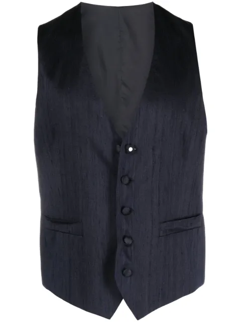 Lardini logo-patch waistcoat Blue EP77008IEPE60312