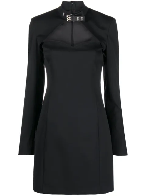 MOSCHINO JEANS cut-out detail long-sleeve dress Black A04138768