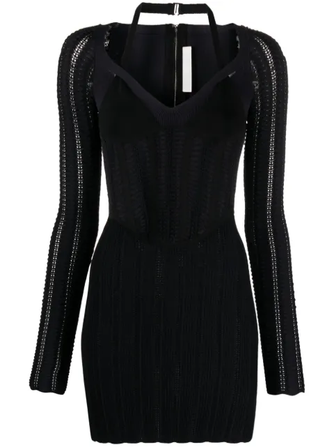 Dion Lee open-knit corset minidress Black A7733P23