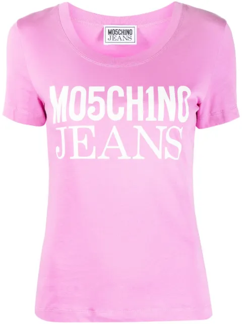 Moschino logo-print cotton T-shirt Pink J07088762