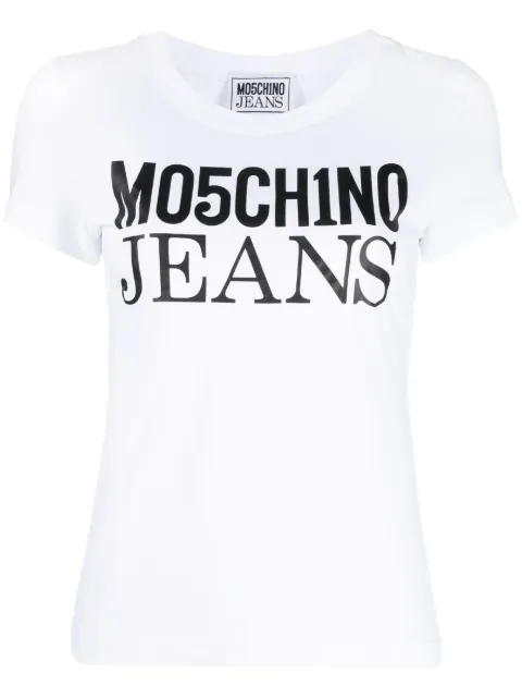 MOSCHINO JEANS logo-print cotton T-shirt White A07088762