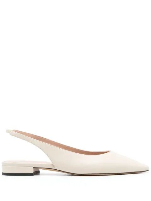 Scarosso pointed-toe slingback ballerina shoes Neutrals VIVIANABALLCRECALF