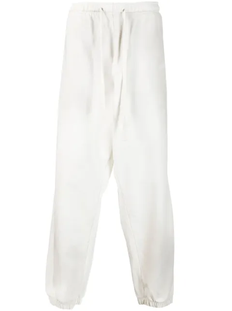 GUESS USA logo-print cotton track pants White M2BQ10KBB40