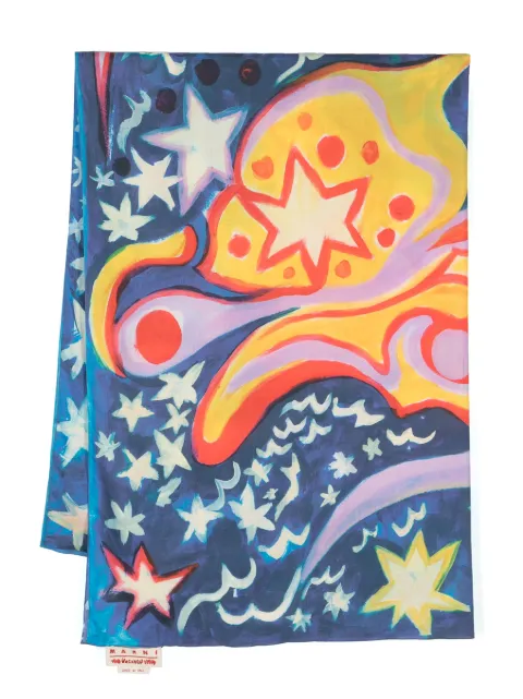 Marni graphic-print cotton scarf Blue ACMC0137P1UAC003