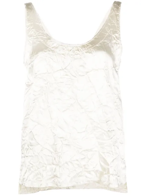 Lanvin V-back crinkled-effect top White RWTO00275660E23