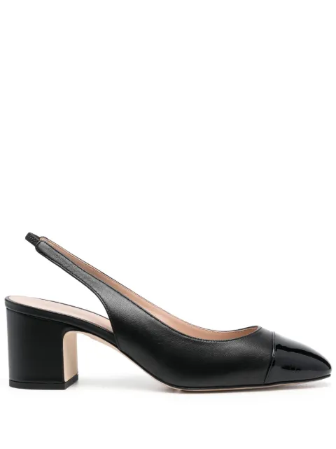 Scarosso 65mm leather slingback pumps Black MIRANDAPUMPBLACALF