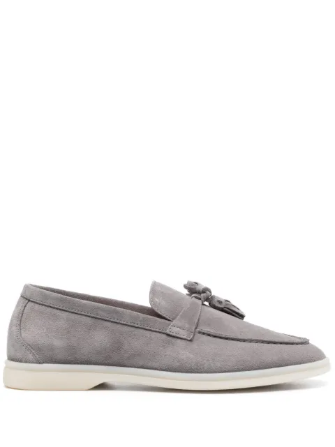 Scarosso tassel-detail suede loafers Grey LEANDRALOAFGRESUED