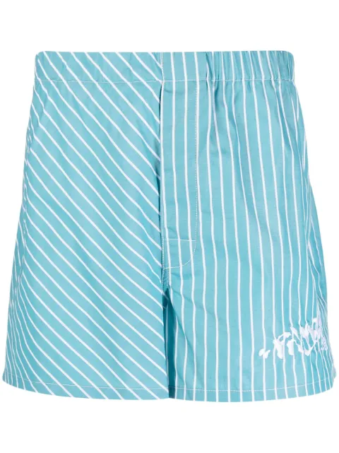 Palmer logo-print striped cotton shorts Blue SS23S001