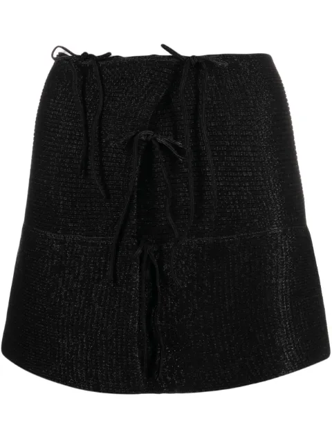 A. ROEGE HOVE Emma tied knitted miniskirt Black C08M027