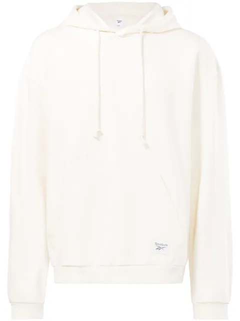 Reebok logo-patch pouch-pocket hoodie White 100036854