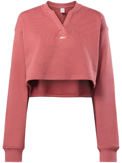 Reebok logo-embroidery cropped sweatshirt Pink 100036359