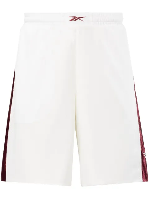 Reebok logo-embroidered mesh track shorts White 100070546