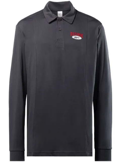 Reebok logo-embroidered cotton polo shirt Grey 100036751