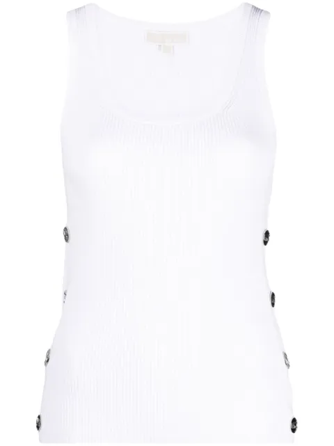 Michael Michael Kors button-embellished ribbed tank top White MS36P9U33D