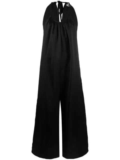 Alysi halterneck satin jumpsuit Black 103369P3203