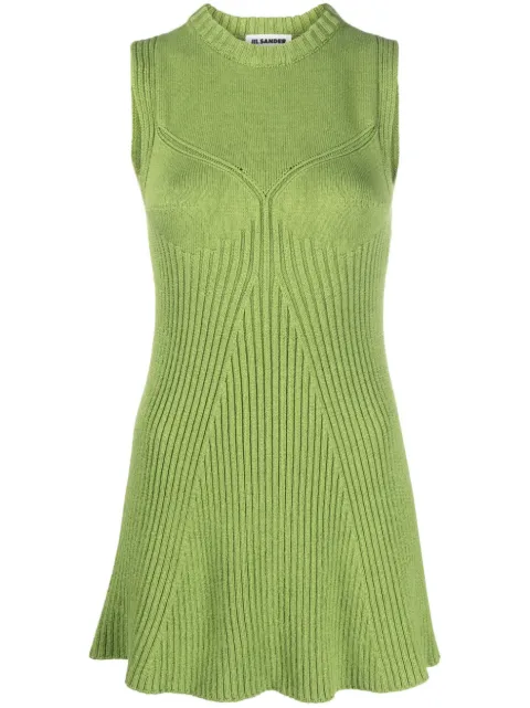 Jil Sander sleeveless ribbed-knit top Green J03NC0115J15382