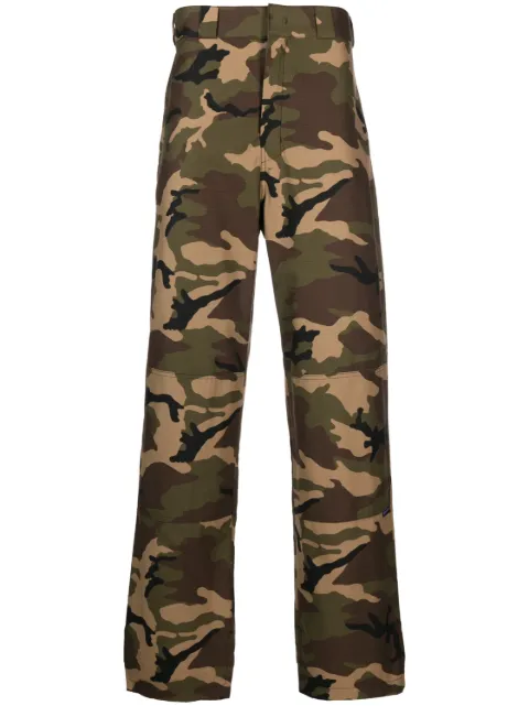 Palm Angels camouflage-print wide-leg trousers Green PMCG003E23FAB002