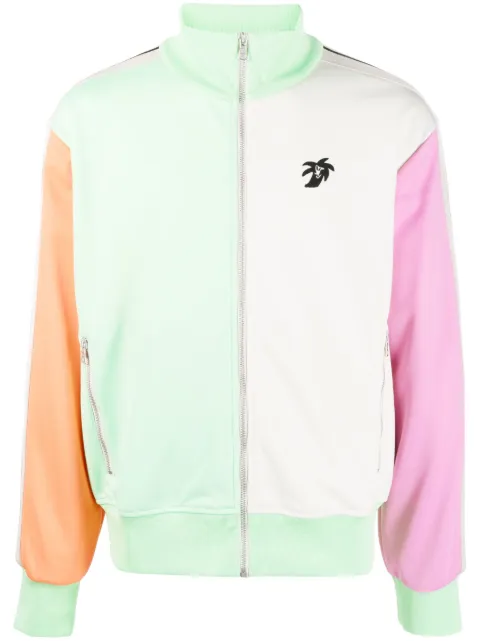 Palm Angels colourblock logo-print track jacket Green PMBD055E23FAB0015010