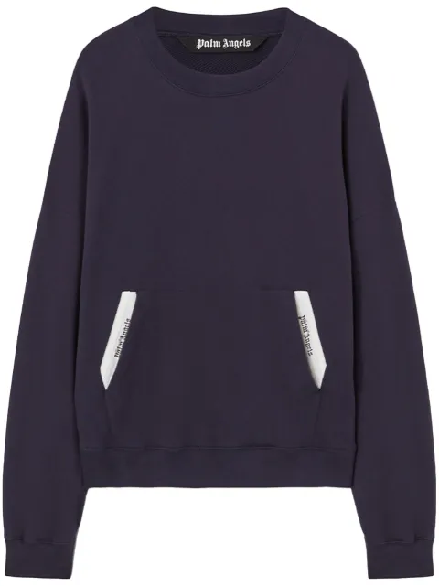 Palm Angels Sartorial Tape crew-neck sweatshirt Blue PMBA076E23FLE0014603