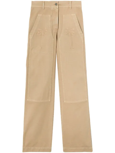 Palm Angels mid-rise straight-leg trousers Neutrals PWCF008E23FAB0016161
