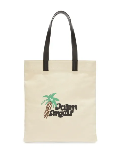 Palm Angels Sketchy logo-print tote bag Neutrals PMNA068E23FAB0020410