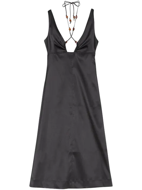 GANNI v-neck sleeveless dress Black F8132