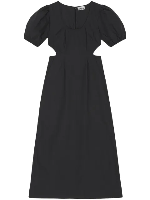 GANNI cut-out organic cotton dress Black F8452
