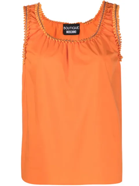 Boutique Moschino embellished-trim tank top Orange A02210822