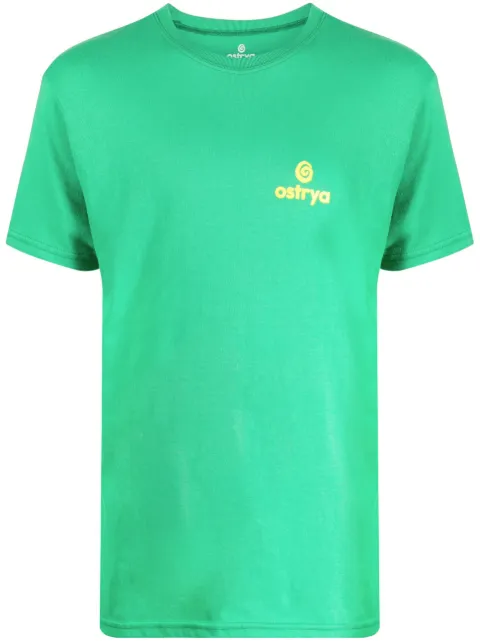Ostrya logo-print round-neck T-shirt Green 7AF001