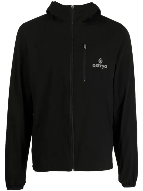 Ostrya logo-print hooded jacket Black 7AA001
