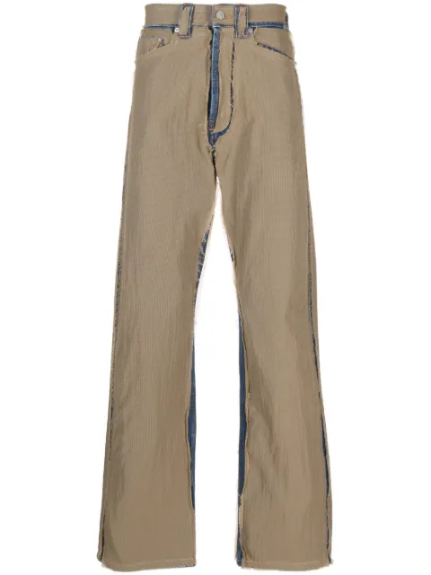 Palm Angels ripstop straight-leg trousers Brown PMYA037E23DEN0016160
