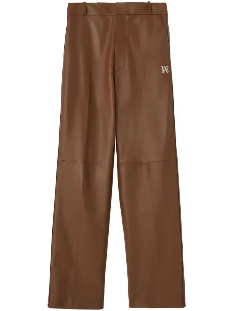 Palm Angels PA monogram leather track pants Brown PMJB009E23LEA0016003
