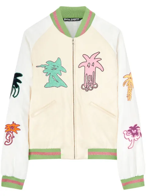 Palm Angels Palmity quilted bomber jacket Neutrals PMEA249E23FAB0010484