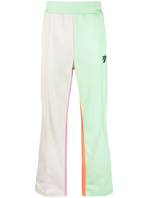 Palm Angels logo-print colourblock track pants Green PMCJ019E23FAB0015010