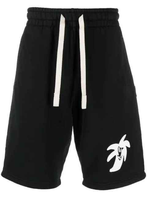 Palm Angels Hunter graphic-print track shorts Black PMCI010E23FLE0011001