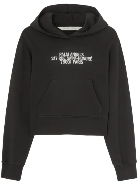 Palm Angels 75001 cotton hoodie Black PWBB022E23FLE0021001