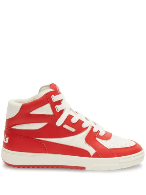 Palm Angels University high-top leather sneakers White PMIL002E23LEA0020125