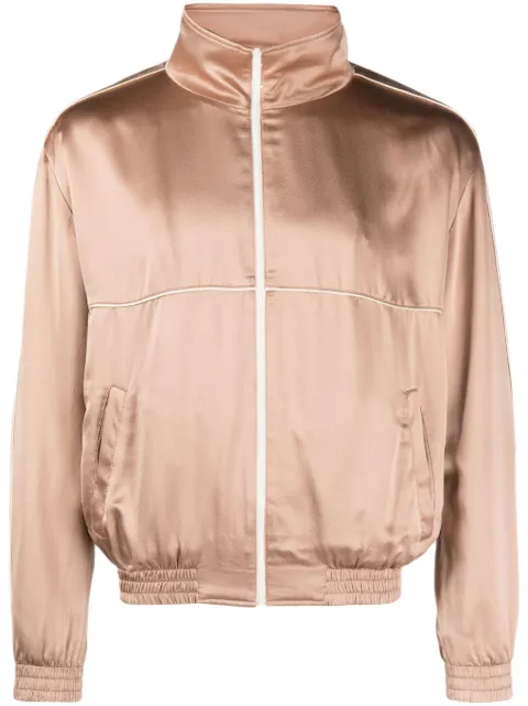 Saint Laurent zip-up silk track jacket Neutrals 733679Y001W