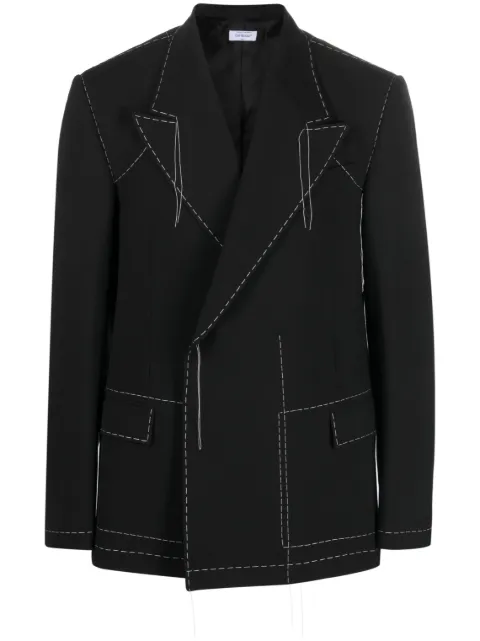 Off-White Stitch tailored double-breasted blazer Black OMEW001S23FAB0031001