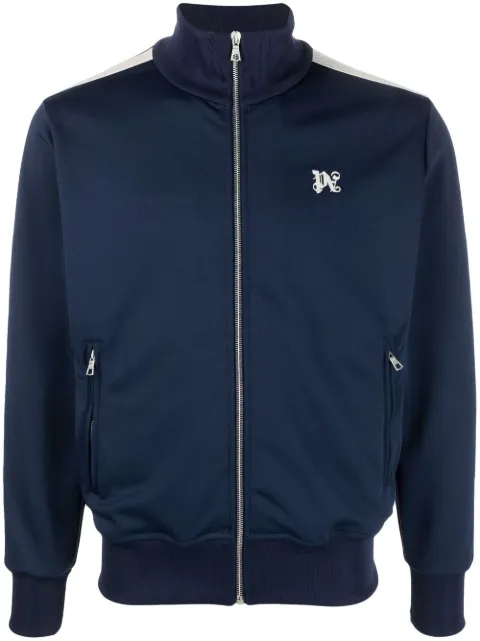 Palm Angels logo-embroidered track jacket Blue PMBD058E23FAB001