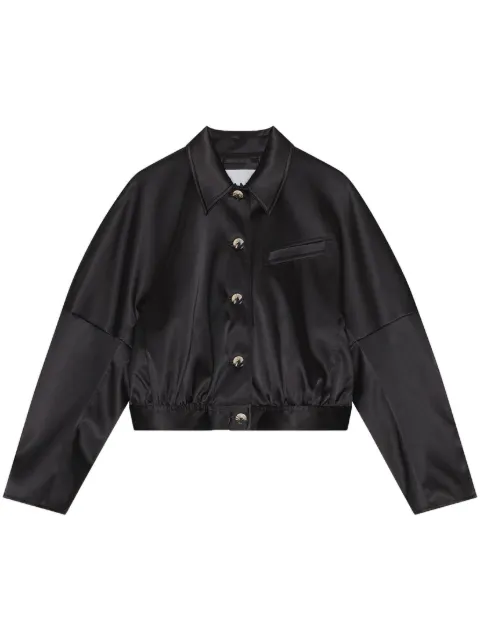 GANNI long-sleeve bomber jacket Black F8133
