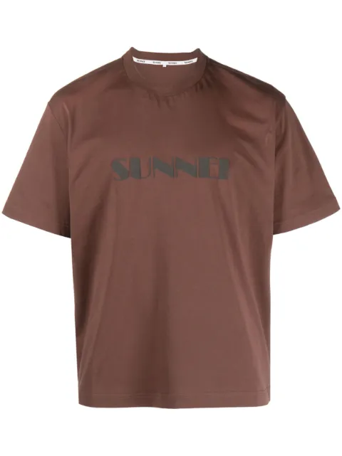 Sunnei logo-print cotton T-shirt Brown MRTWXJER044JER012