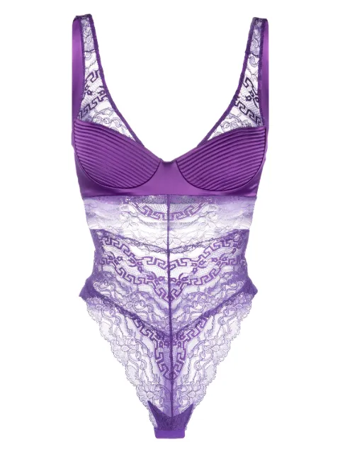 Versace lace-detail bodysuit Purple 10101131A07