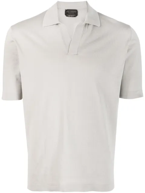Dell'oglio open-placket cotton polo shirt Grey PL0MCSKCR14R