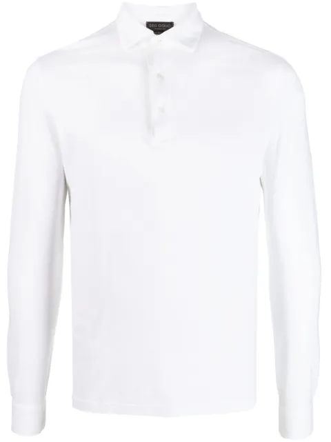 Dell'oglio long-sleeve cotton polo shirt White PLMLBASJCREPE
