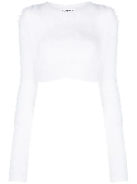 AMBUSH knitted cropped jumper White BWHE026S23KNI0010100
